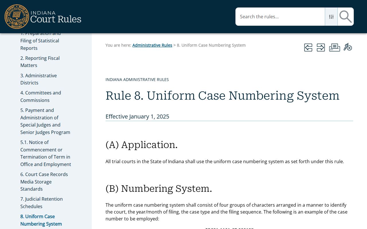Argos court records research showing Indiana Rule 8