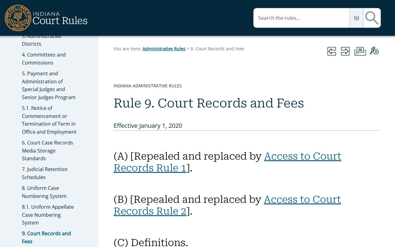 Argos court records research showing Indiana Rule 9