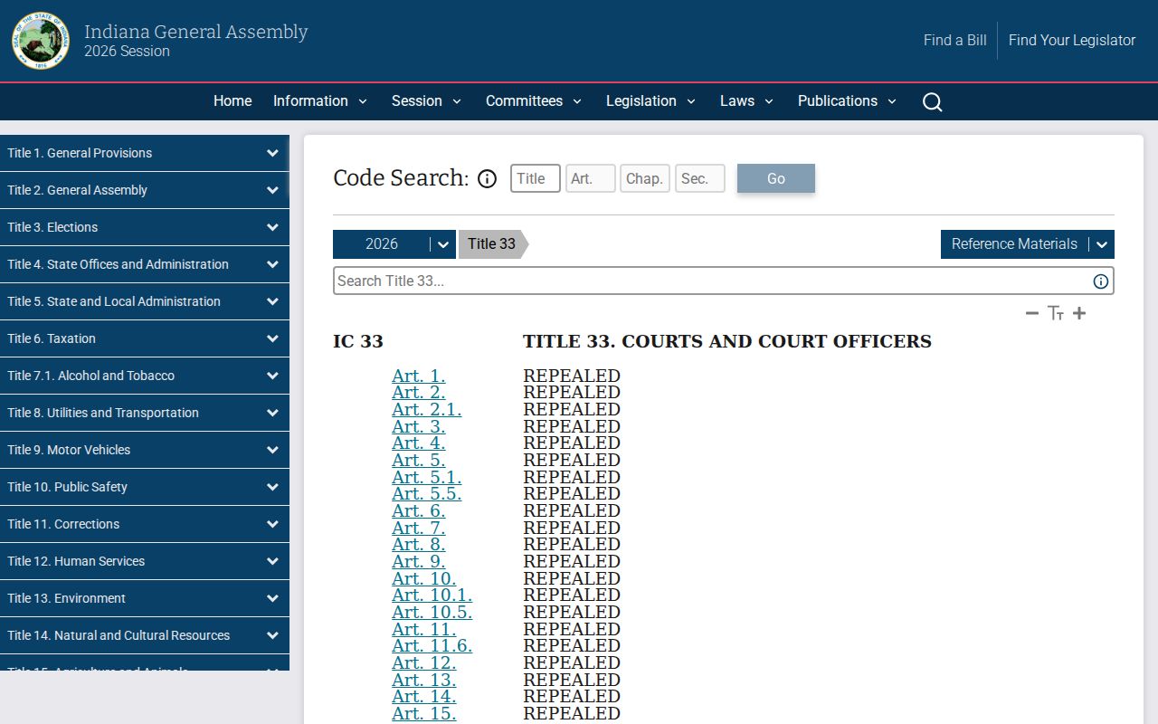 Bourbon court records source showing Indiana court law