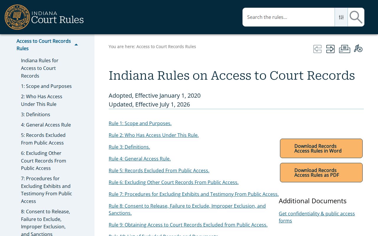 Bremen court records Indiana access rules source