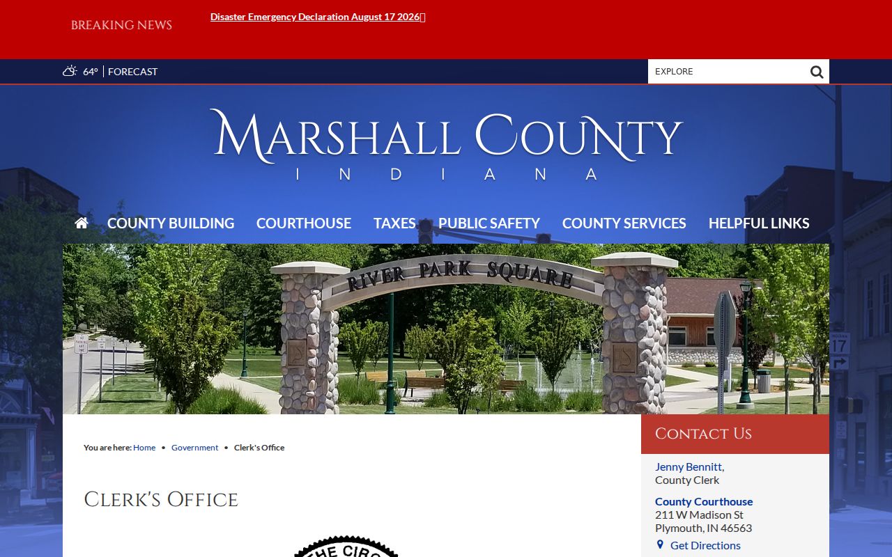 Marshall County court docket courts department